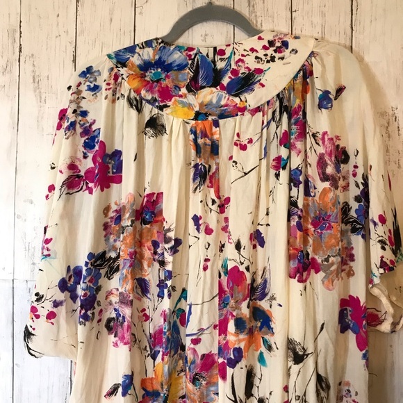 Umgee Women's Kimono Boho Watercolor Pink Floral Open-Front Duster Cardigan | S - Picture 8 of 12